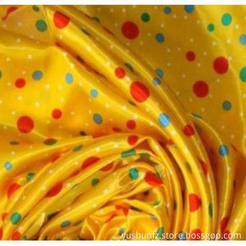 satin fabric printed with polka dot
